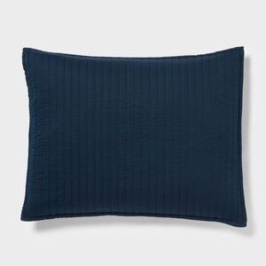 Open Box - Threshold - Standard Washed Cotton Sateen Quilt Sham Dark Navy Navy